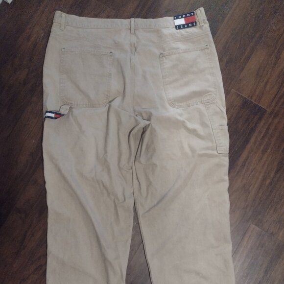 Vintage Tommy Hilfiger beige baggy carpenter jeans 44/32 - Picture 1 of 7
